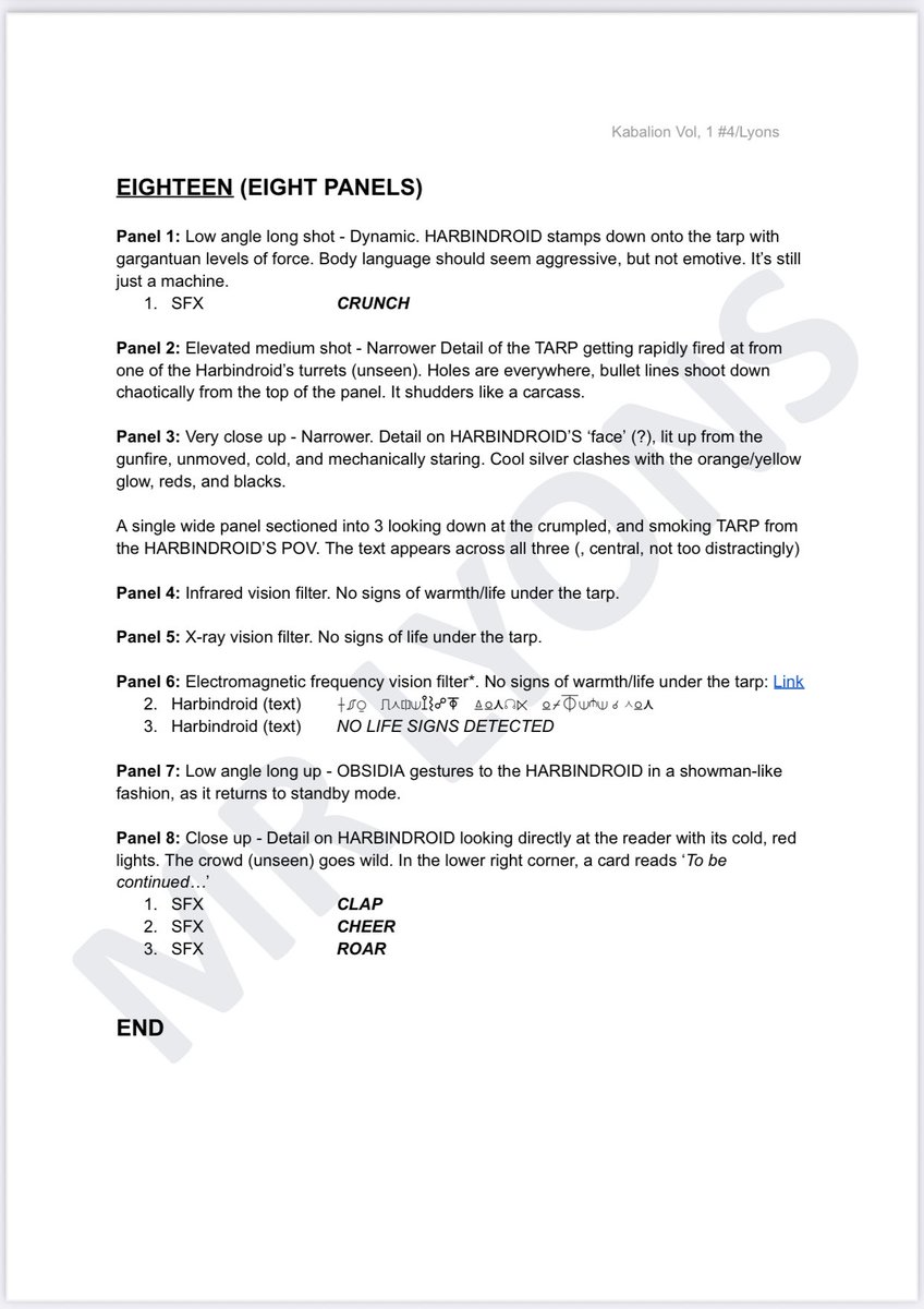 mrlyonswriter's tweet photo. KABALION - Vol. 1 #4 - Demo Script - Final Part
#comicbooks #sciencefiction #newcomic #comicwriter #comicbooklovers #feed #scifi #space #originalwriter #comics #x #writing #apocalypse #newtalent #scriptwriting #90s #script #spaceship #fyp #fresh https://t.co/LM0TaD00cZ