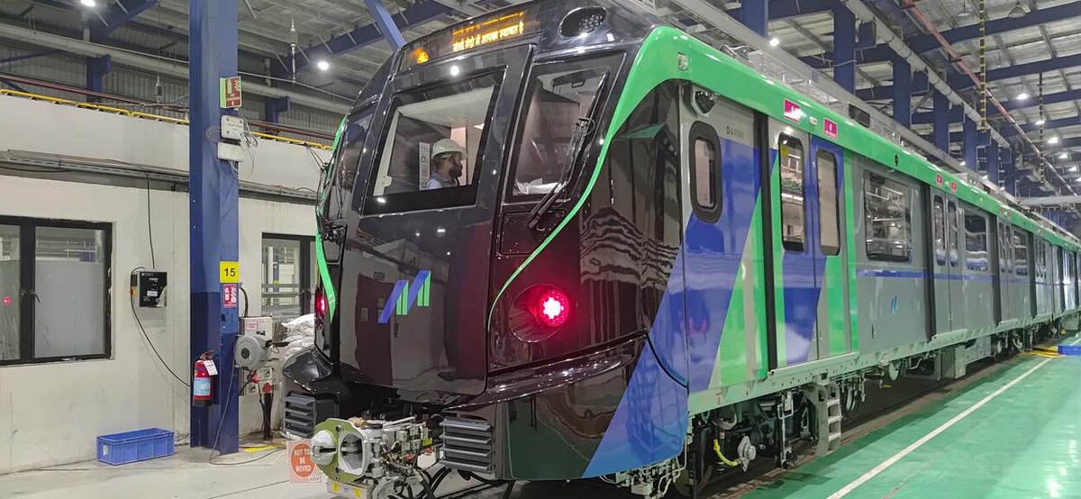 haldilal's tweet photo. Mumbai Metro line 4 Alstom Rakes, https://t.co/c0YQ1ER3Hf
