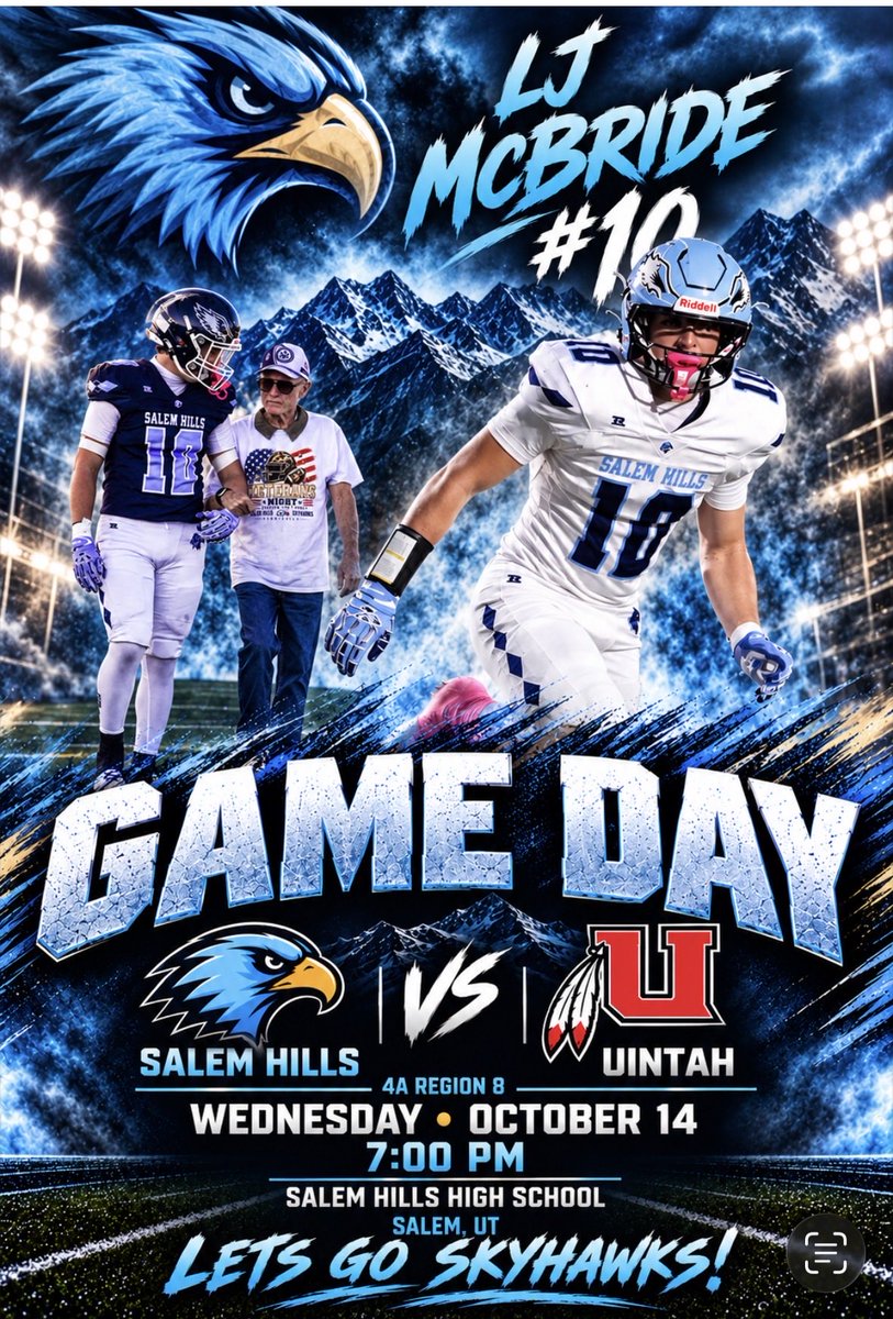 LjMcbride70021's tweet photo. It's my final Regular season game of my Junior year then playoffs. Proud to play with all the awesome seniors at Salem Hills!!
@JeffHigginson @hills_salem @HigginsonJoel @Nickbrumfield26 @azblackbox https://t.co/jA78VKhYst