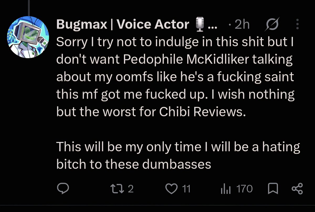 MrZombie0btt's tweet photo. So chibi reviews is saying that this guy is wishing chibi to die but if you read the tweet he never says that (btw pedophile mckidliker is a funny ass insult) https://t.co/SgDVZMwiGm