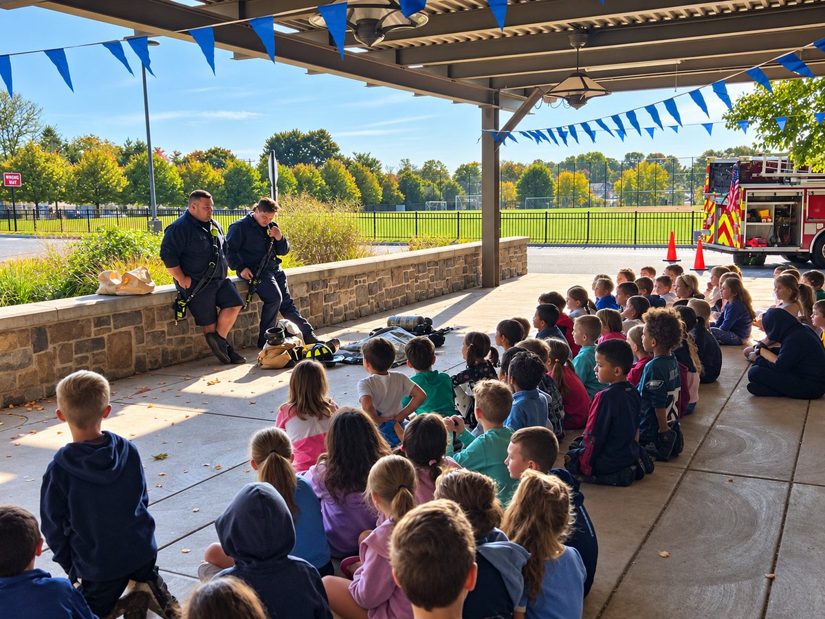 SpringfieldSD's tweet photo. The Springfield Literacy Center welcomed the Springfield Fire Company last week for a special visit focused on fire safety. Thank you to the Springfield Fire Company for spending the day with our students!#PrideInAllThings https://t.co/BWjOSWI8jK
