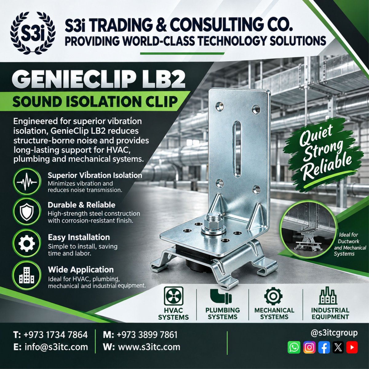 s3itcgroup's tweet photo. Quiet. Strong. Reliable. - GenieClip LB2
💪 Built tough.
🔧 Easy to install.
🌍 Designed for silence and stability.

Distributed by S3i Trading &amp; Consulting Co.  
👉 Visit https://t.co/prx4rLjd1S or email info@s3itc.com for customized techno‑commercial proposals. https://t.co/xkOqdOrsuo
