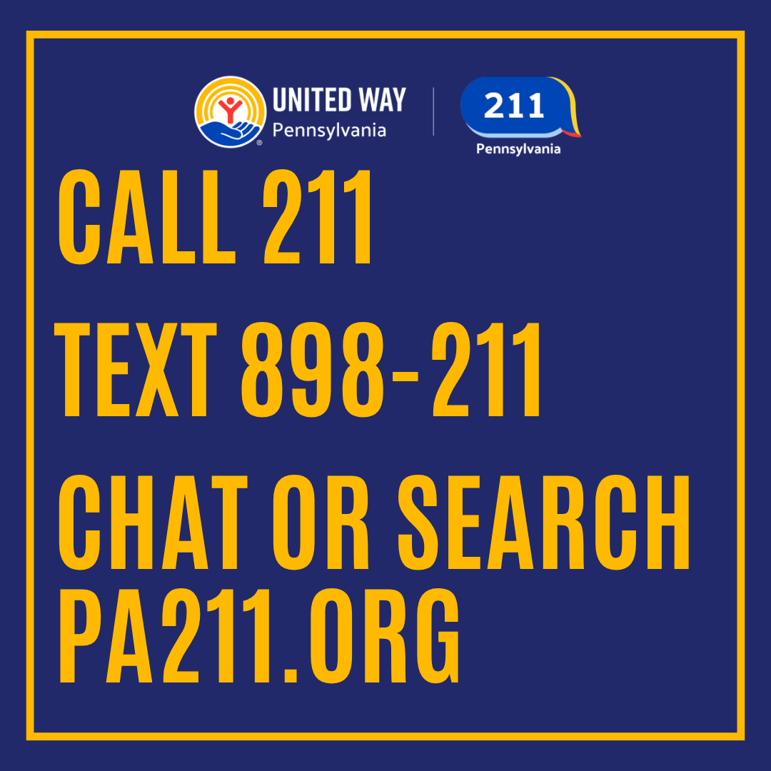 PA211GetHelp's tweet photo. Life happens. Help is just three numbers away. Call or text 211 or search https://t.co/4t9DT8Cwib to find local resources and support when you need it most. https://t.co/xZZEoUIxp2