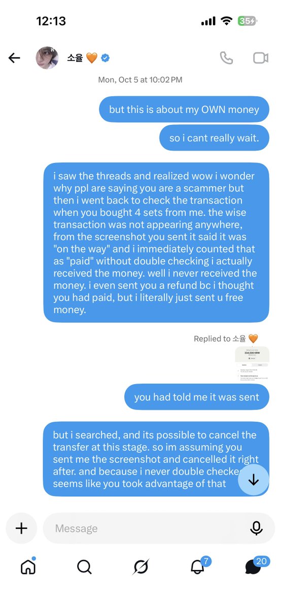 leeminoot's tweet photo. i was pissed and confronted them. i also offered them an ultimatum. (see screenshot). 

after this, they still showed interest in buying the full sets so i gave them a deadline to pay. day after day she would stall and stall and come up with excuses. friend has a wedding, she's travelling, she can't find a proxy, paypal is not verifying her account, blah blah blah. too many screenshots to include here