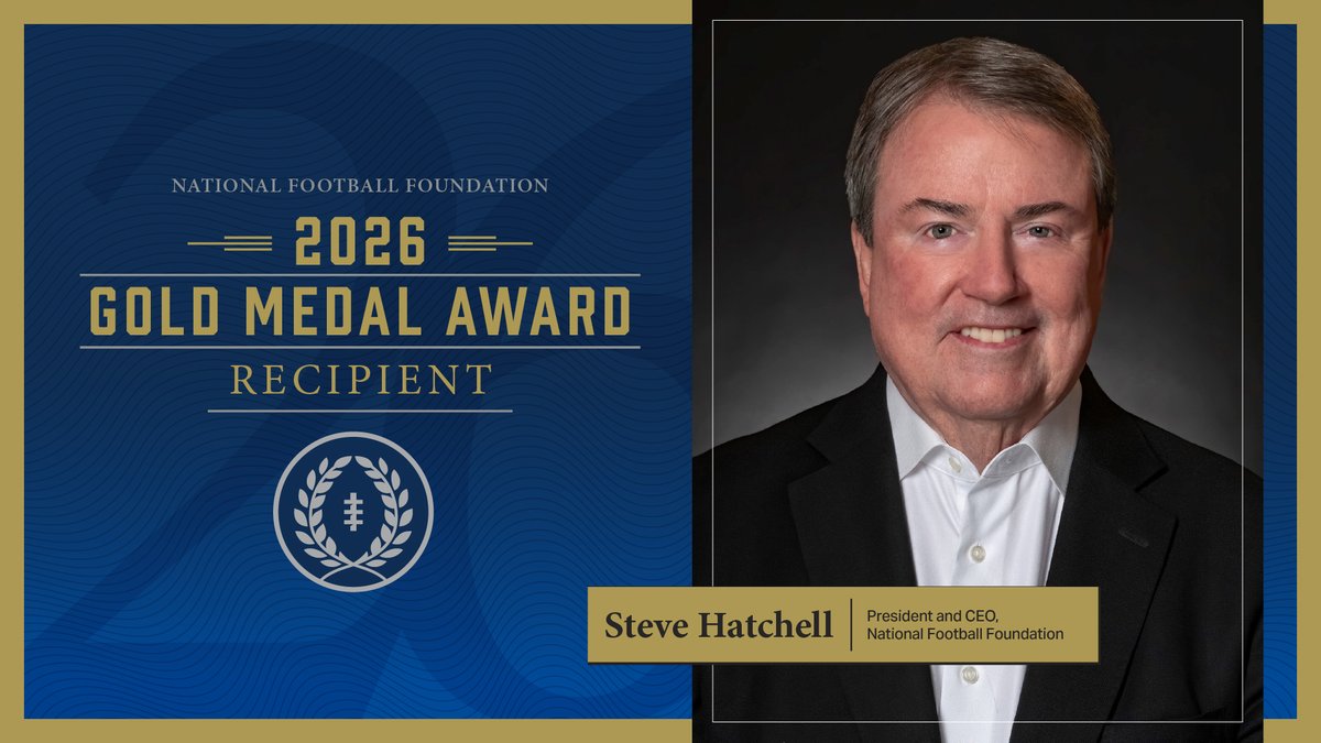 NFFNetwork's tweet photo. For decades, Steve Hatchell has helped turn the NFF’s mission into lasting opportunities for young people. We are proud to announce our president &amp; CEO is a 2026 NFF Gold Medal recipient, the Foundation’s highest honor.

https://t.co/8FHaUKcGB3 https://t.co/CH2tlKDtoW