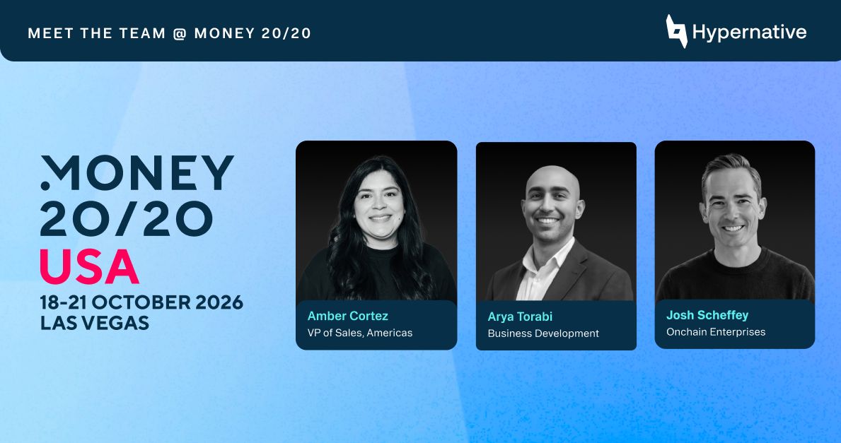 HypernativeLabs's tweet photo. 🇺🇸 Meet the Hypernative team at Money20/20 USA in Las Vegas from October 18! https://t.co/UDt2kDpVHR