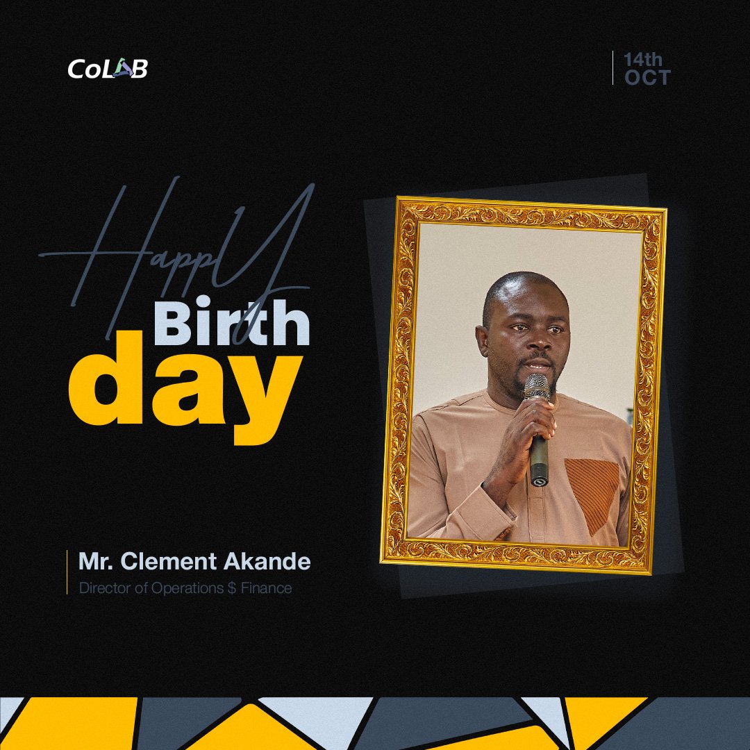 CoLab_kd's tweet photo. Today, we celebrate Mr. Clement Akande, @CoLab_kd Director of Operations &amp; Finance, for his dedication, hard work, and leadership.

Happy Birthday, Sir!
Here’s to greater impact, bigger wins, and a fulfilling year ahead.
#Colabkd #HappyBirthday #Colab10 https://t.co/9LZrfacDxY