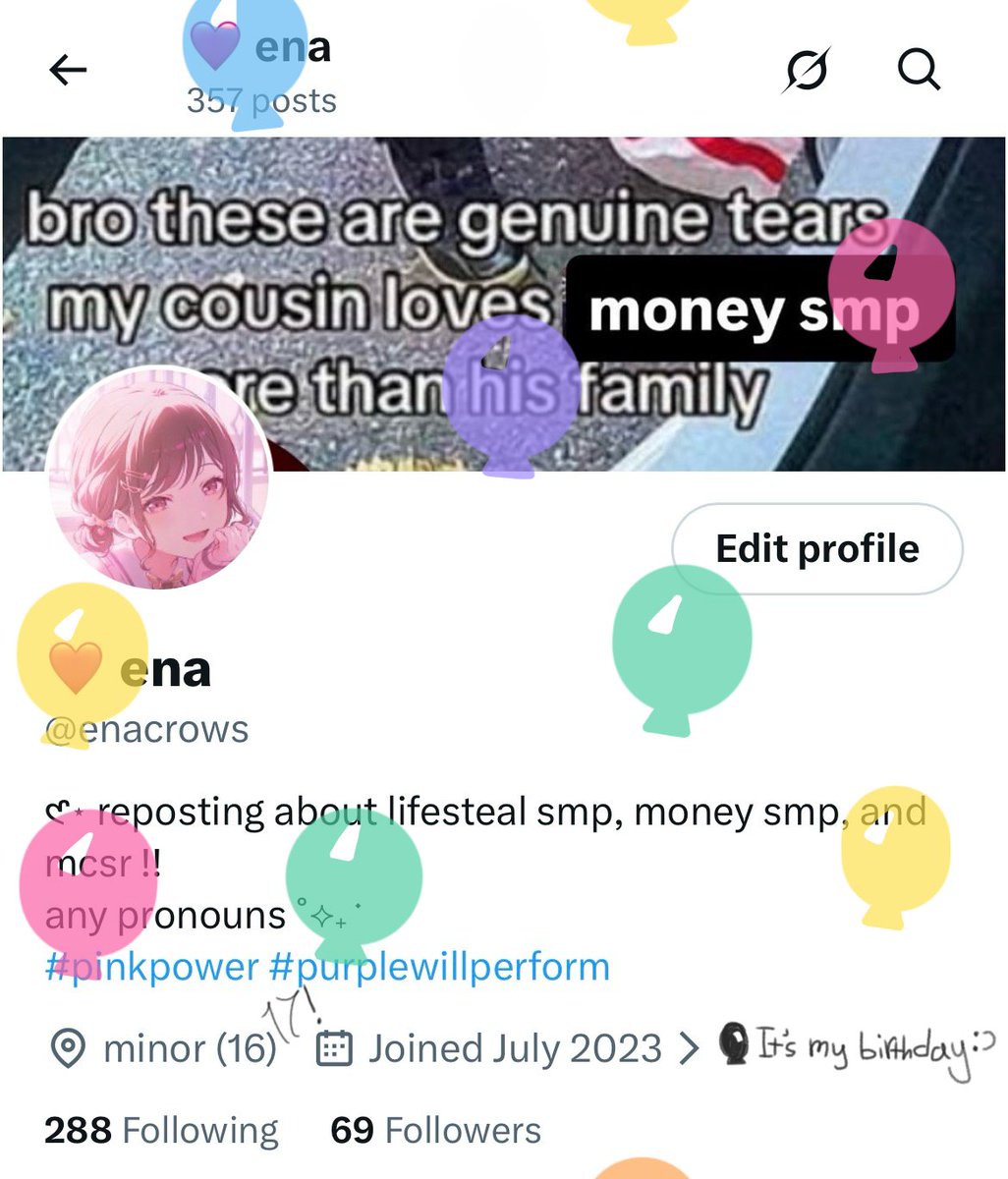 enacrows's tweet photo. couldn’t get twitter to give me balloons so I had to draw my own 😓 https://t.co/DONlEiAC4a