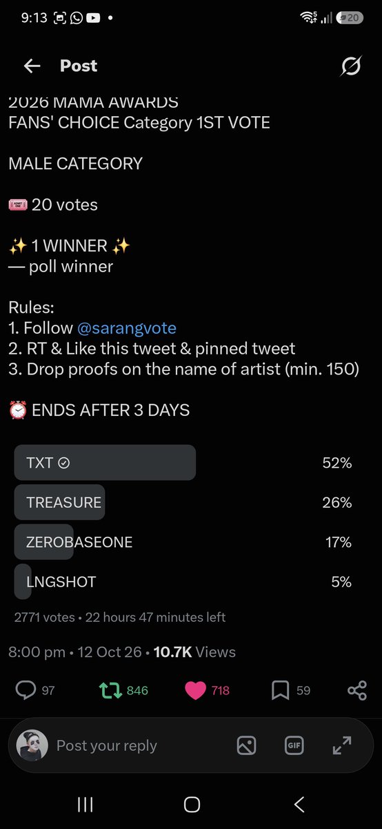 _K3VO__'s tweet photo. @sarangvote FOR #TXT #TOMORROW_X_TOGETHER

i vote #tomorrowxtogether for #2026MAMAVOTE https://t.co/xRb6u63tdK