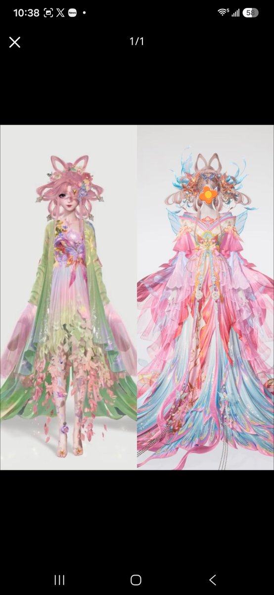 LuvTati95's tweet photo. 🥚head moms are genuinely something else 😭 Everything LM does is supposedly a copy, but apparently elaborate gowns, floral motifs, fantasy hairstyles, and coordinated color palettes belong exclusively to egg girl now. 💀

Similar ≠ identical. Bring actual evidence https://t.co/vLU74mLA0N
