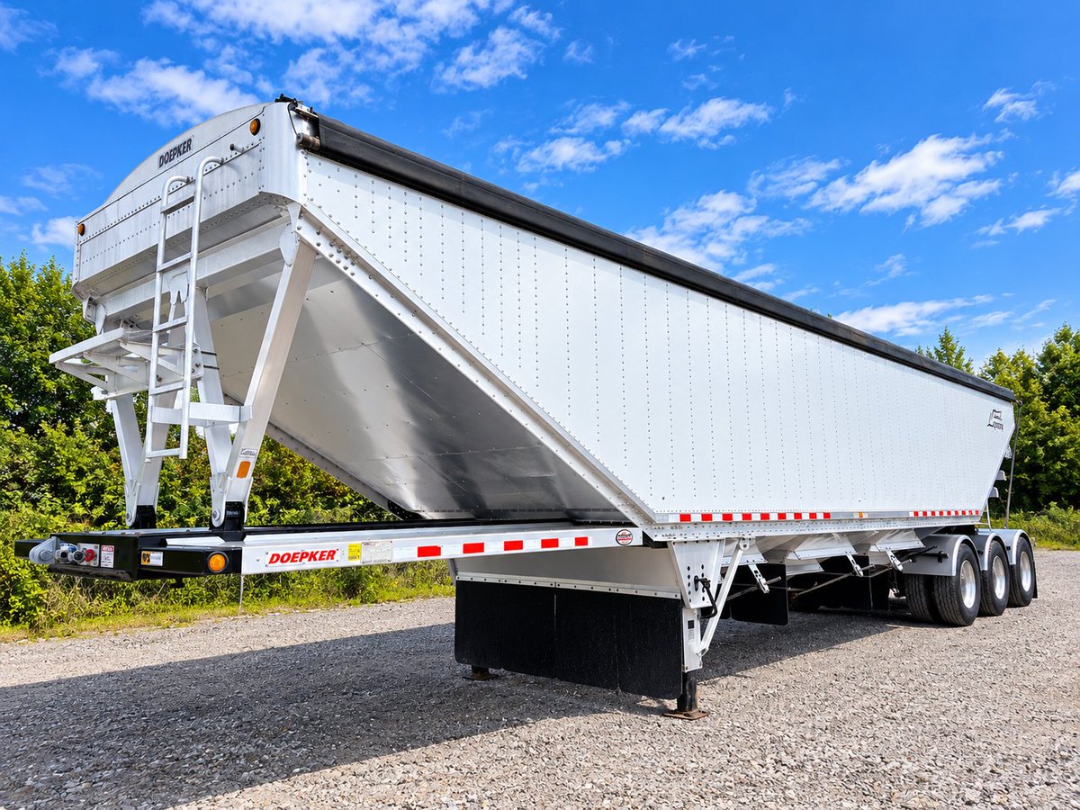 TransitTrailer's tweet photo. 🚨 JUST IN — 2023 DOEPKER ALUMINUM TRIDEM GRAIN HOPPER! 🌾
Looking for a clean, late-model grain hopper that’s ready to work? Check out this 2023 Doepker Aluminum Tridem Axle Grain Hopper, just arrived and available now!
FEATURES:
 ✅Tridem Air Ride Suspension
 ✅Stainless Steel Half-Round Fenders
 ✅Dual-Side Gate Openers
 ✅Tires: 60–75%
 ✅Safety Certified to August 2027
 ✅ Very Clean Condition
A great opportunity to add a quality used aluminum grain hopper to your operation without the cost of buying new.
📞 Call today: 1-877-995-5999
 📧 hello@transittrailer.com
 🌐 https://t.co/3gFa8dAooc