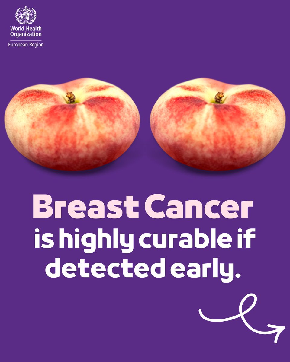 WHO_Europe's tweet photo. Treatments for #BreastCancer are more effective and better tolerated when started early and taken to completion. 

#BreastCancerAwarenessMonth https://t.co/0DSx2x4ty3