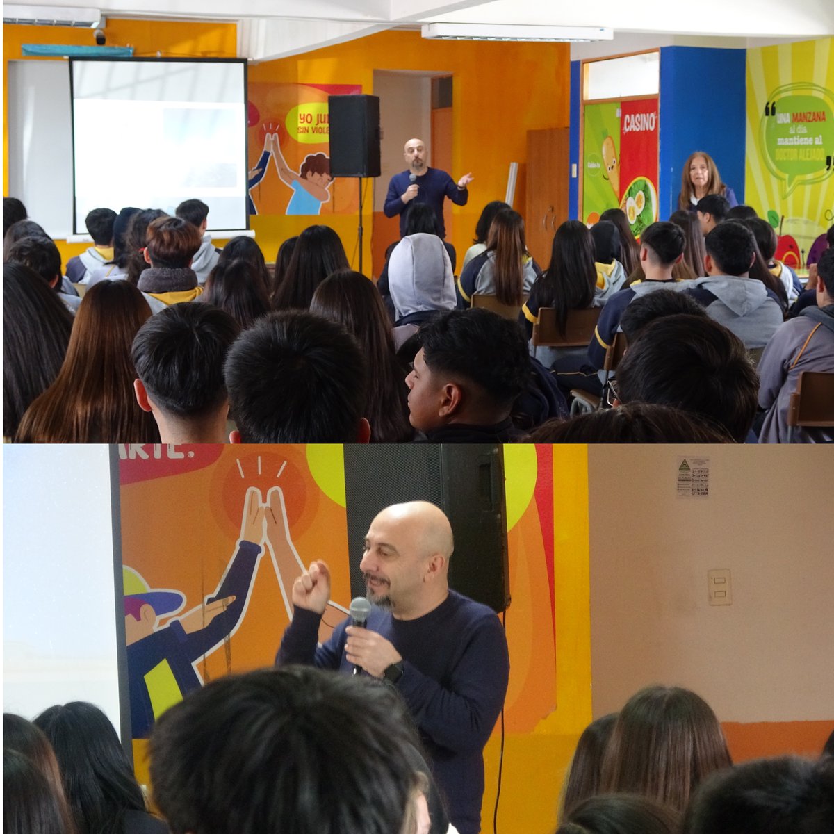 LCOAstro's tweet photo. Nuestro astrónomo Francesco Di Mille, Científico de Operaciones y líder de Operaciones nocturnas en @LCOAstro , visitó el Colegio Cristobal Colón de Coquimbo para conversar con sus estudiantes sobre astronomía y compartir su experiencia de trabajo en el observatorio. https://t.co/TjSehVvHmr