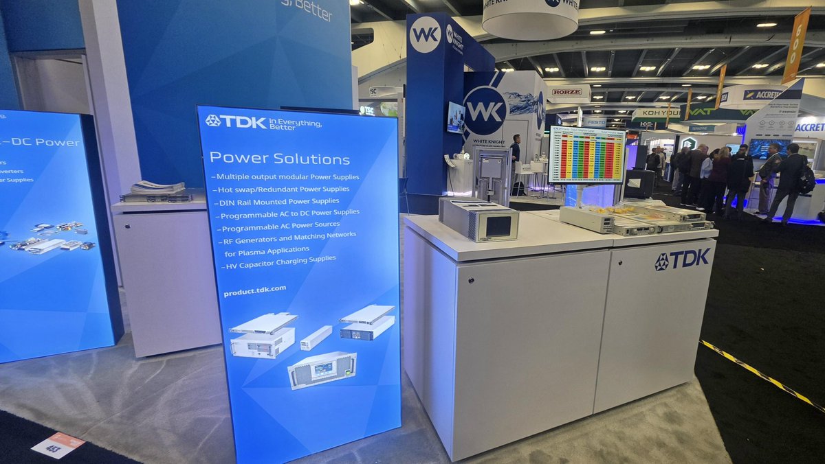 tdklambda's tweet photo. We’re live at #SEMICONWest2026! 

Visit 📍 Booth 453 | Moscone Center | October 13–15 to meet our #ProgrammablePower team, see our latest #PowerSolutions, and chat with🙋‍♂️Brad &amp; 🙋 Scott.

🔌 Curious about the power behind the our products? 
🌐 https://t.co/vpr8oIiV5W https://t.co/sTfUo04DO4