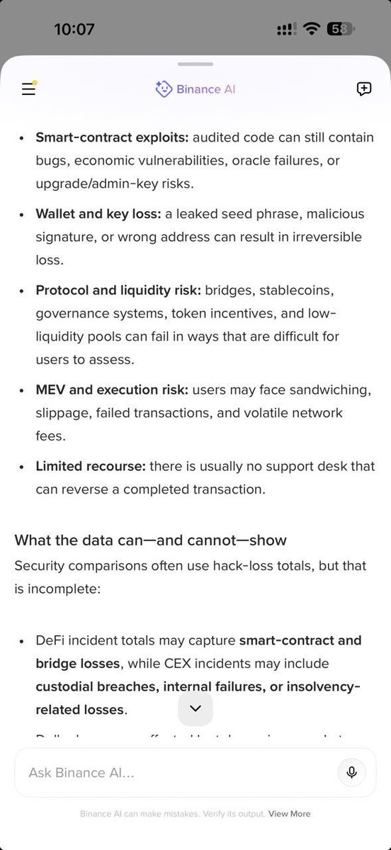 BullishCherry's tweet photo. @binance Crypto Fact Check Desk: CEX vs. DeFi

🔥 Claim: “CEXs like Binance are safer than DeFi.”

 Verdict: OVERSIMPLIFIED.

Let’s break it down 👇🧵 https://t.co/wuzb28SEyW