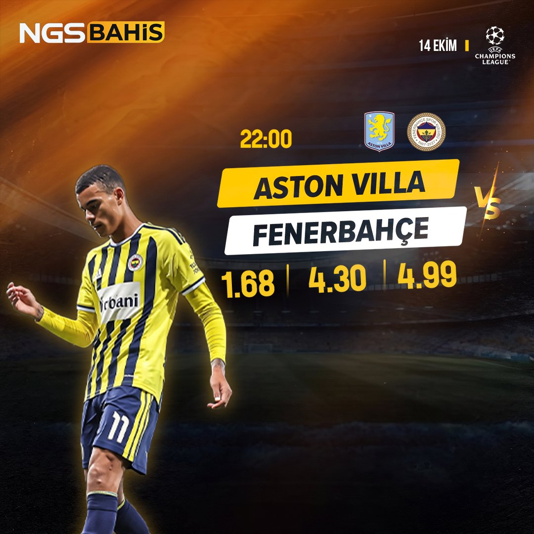 NGSxVip's tweet photo. 🔥 Şampiyonlar Ligi’nde kritik randevu!
NGSBAHİS Giriş için profildeki linke göz atın 🔗 

⚽ Aston Villa 🆚 Fenerbahçe
🕙 22.00

Sarı-lacivertliler Avrupa
sahnesinde! Gözler bu büyük mücadelede. 💛💙 https://t.co/ILd0MIKibr