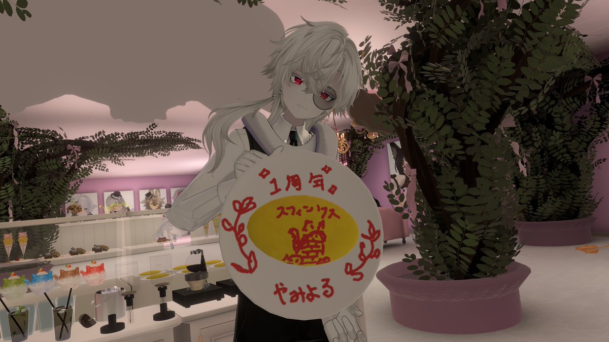 Minimukun's tweet photo. 今日は #VRCキャッツテヰル にお邪魔してきた～一周年記念のメイドカフェ営業！サンドイッチがめっちゃよい！おすすめのメニューｗそしてオムライスには新種のスフィンクスもｗ今日の写真～  #VRChat #VRChatイベント https://t.co/TuTMTUUlUP
