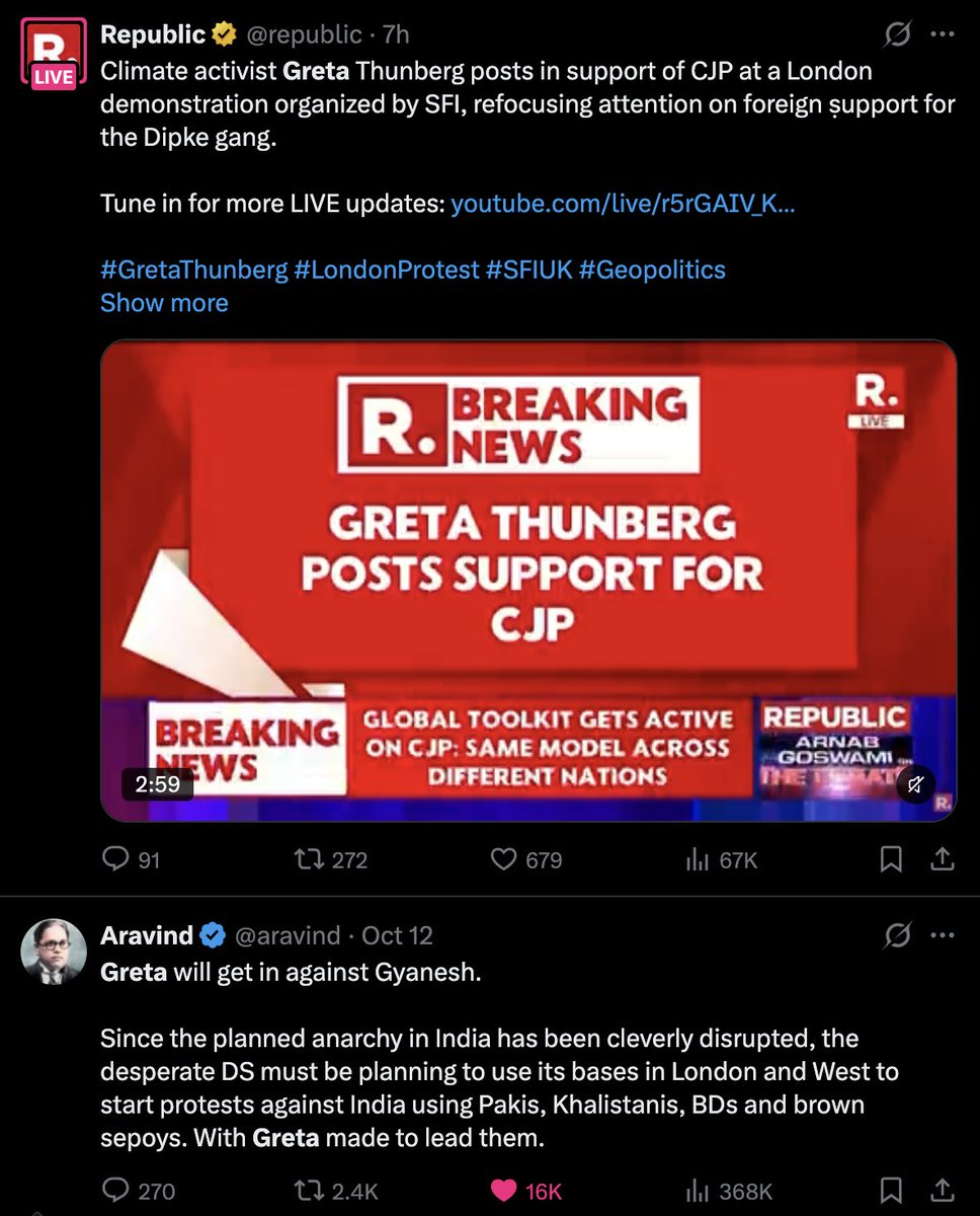 aravind's tweet photo. @republic I was just forwarded this screenshot. https://t.co/HIczXaVE8t