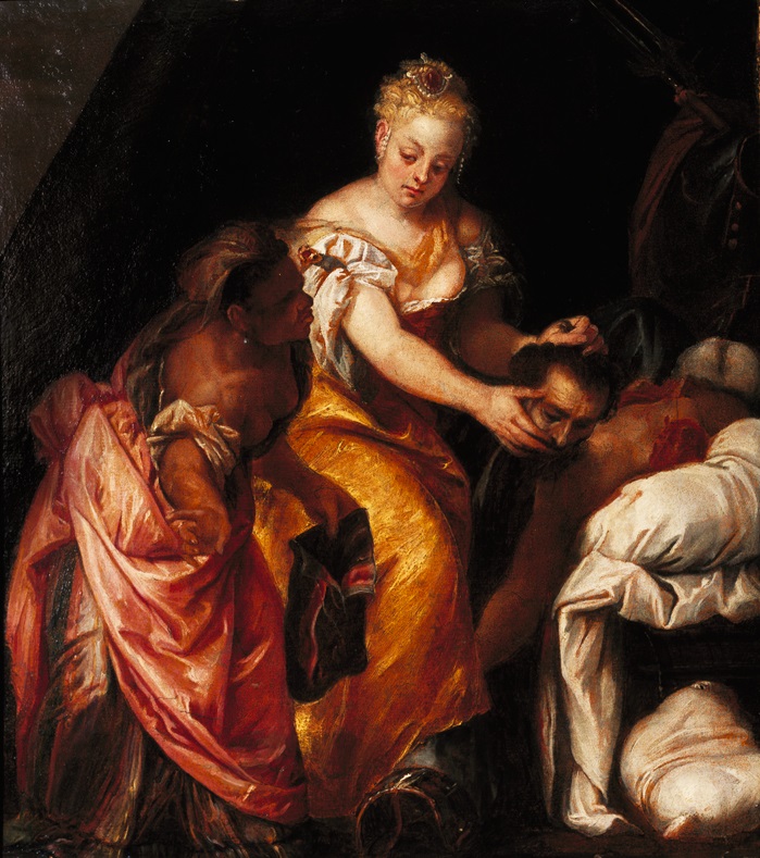ElMuseoSoumaya's tweet photo. Durante su estancia en #Venecia en 1555, Paolo Caliari il #Veronese fue una figura central del movimiento manierista. El autor abordó temas bíblicos en obras como “Judit con la cabeza de Holofernes”. Aquí, el rosado se consiguió con grana cochinilla novohispana. https://t.co/JtA448i32e
