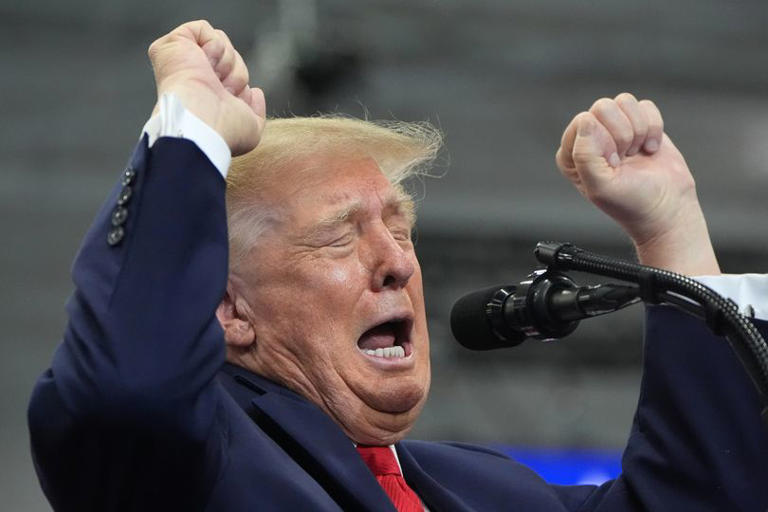 petejohnson1952's tweet photo. Trump’s brain 'completely misfires' as he experiences 'weird pronunciation tic' in rambling https://t.co/8t9Q7r8hdL House and Senate don't care if a insane man is in Office as long he is a Republican.  https://t.co/AkypzEl1rC https://t.co/WYoMexpyJL