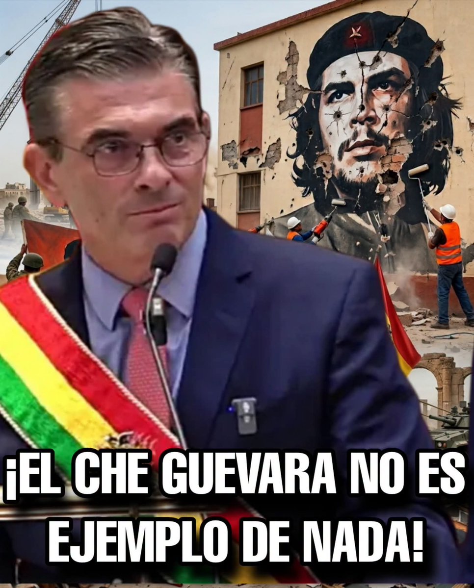 AbelardoPe1573's tweet photo. ¡Bolivia declarará al Che Guevara enemigo de la patria!

El presidente boliviano, Rodrigo Paz, propuso declarar al Che Guevara enemigo de la patria.

Rodrigo Paz también propuso destruir monumentos, retirar cuadros y todo lo que tenga que ver con este siniestro personaje, Evo https://t.co/HK9aZrBvh8