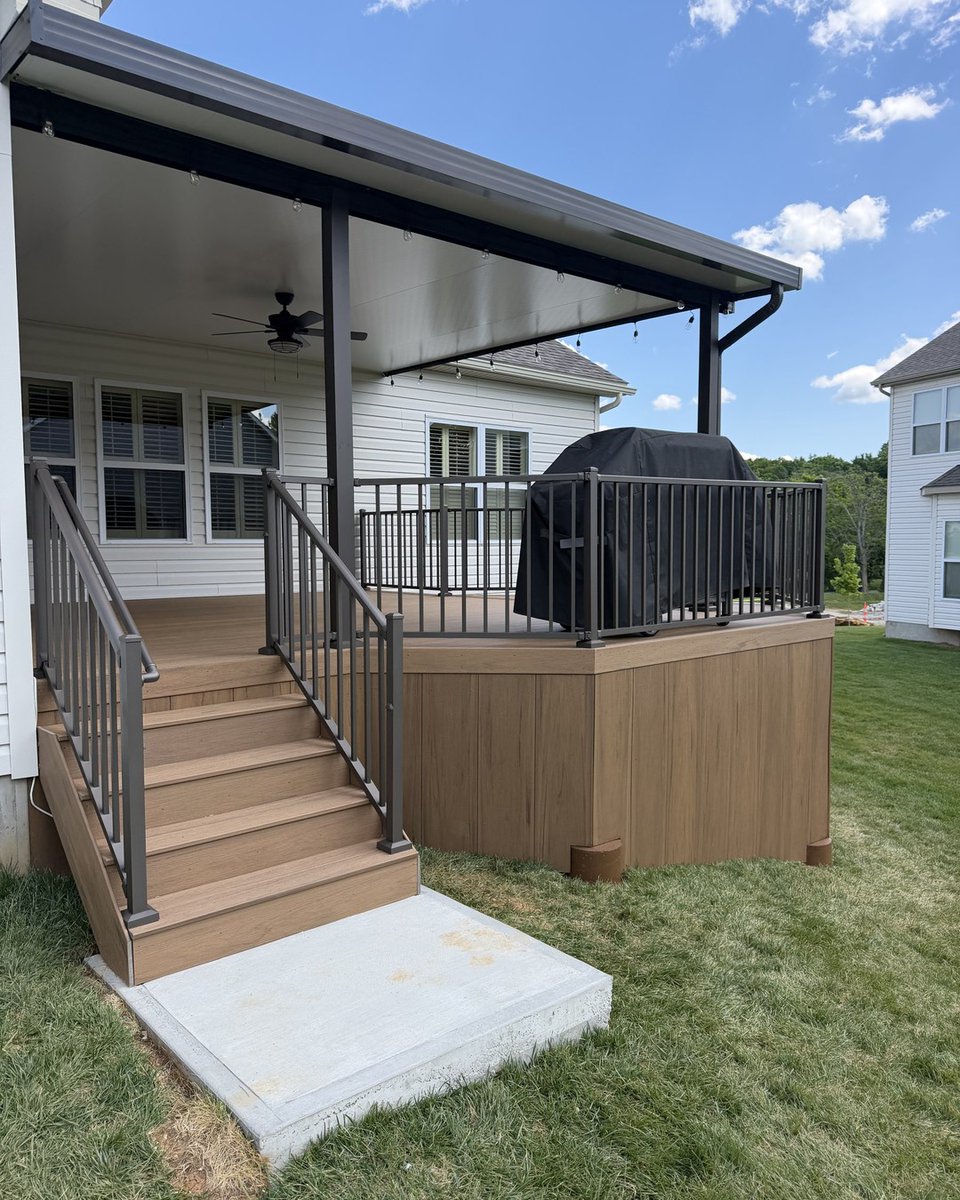 jensendecks's tweet photo. Most decks are framed with joists 16 inches apart. Our standard is 12, so the deck stays stiff and flat for decades, not just the first few summers.

Father-and-son deck builders in St. Louis since 2015. Free estimates at https://t.co/UvCdxgFNl0

#STLDecks https://t.co/TTco1HVpRd