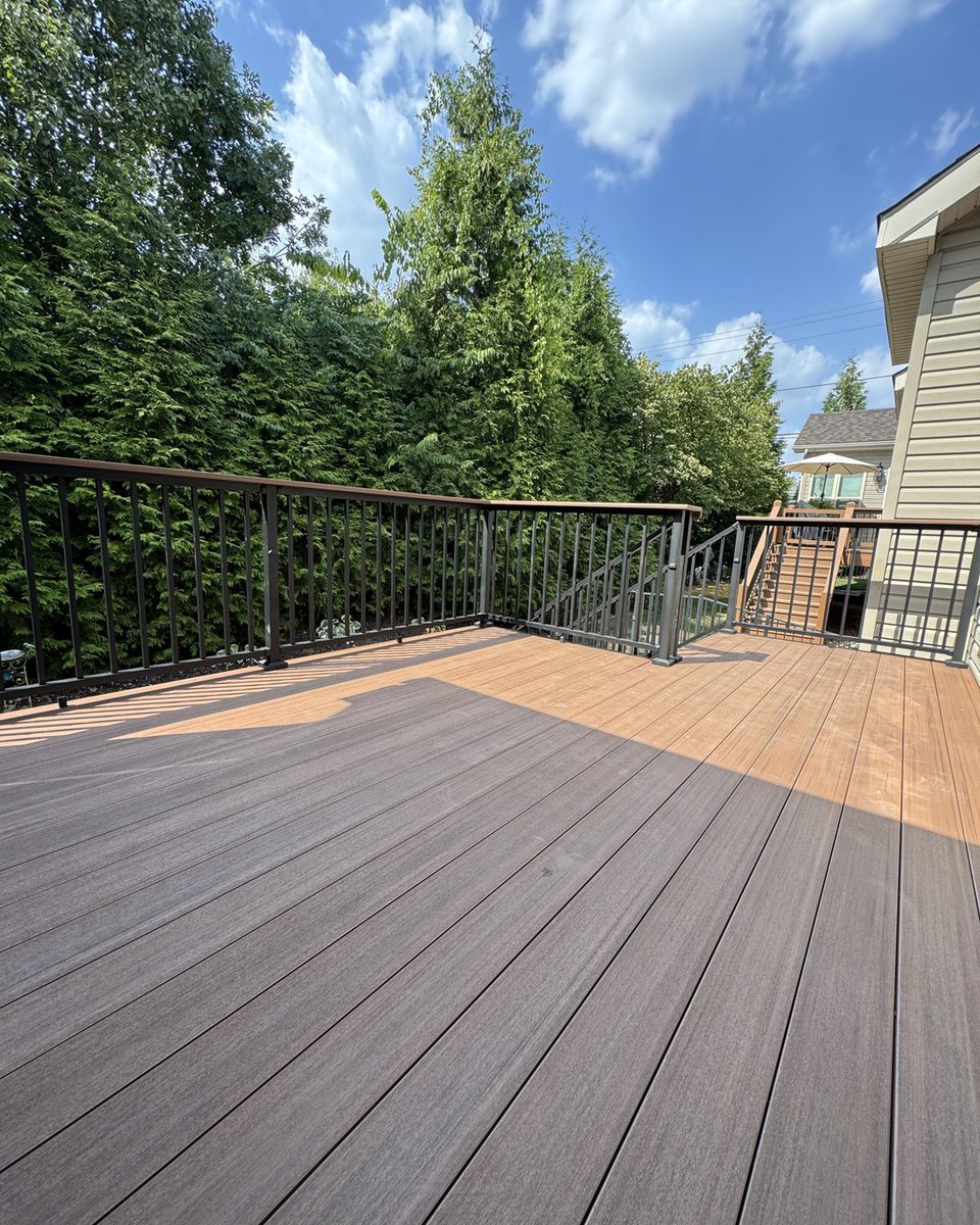 jensendecks's tweet photo. Most decks are framed with joists 16 inches apart. Our standard is 12, so the deck stays stiff and flat for decades, not just the first few summers.

Father-and-son deck builders in St. Louis since 2015. Free estimates at https://t.co/UvCdxgFNl0

#STLDecks https://t.co/TTco1HVpRd