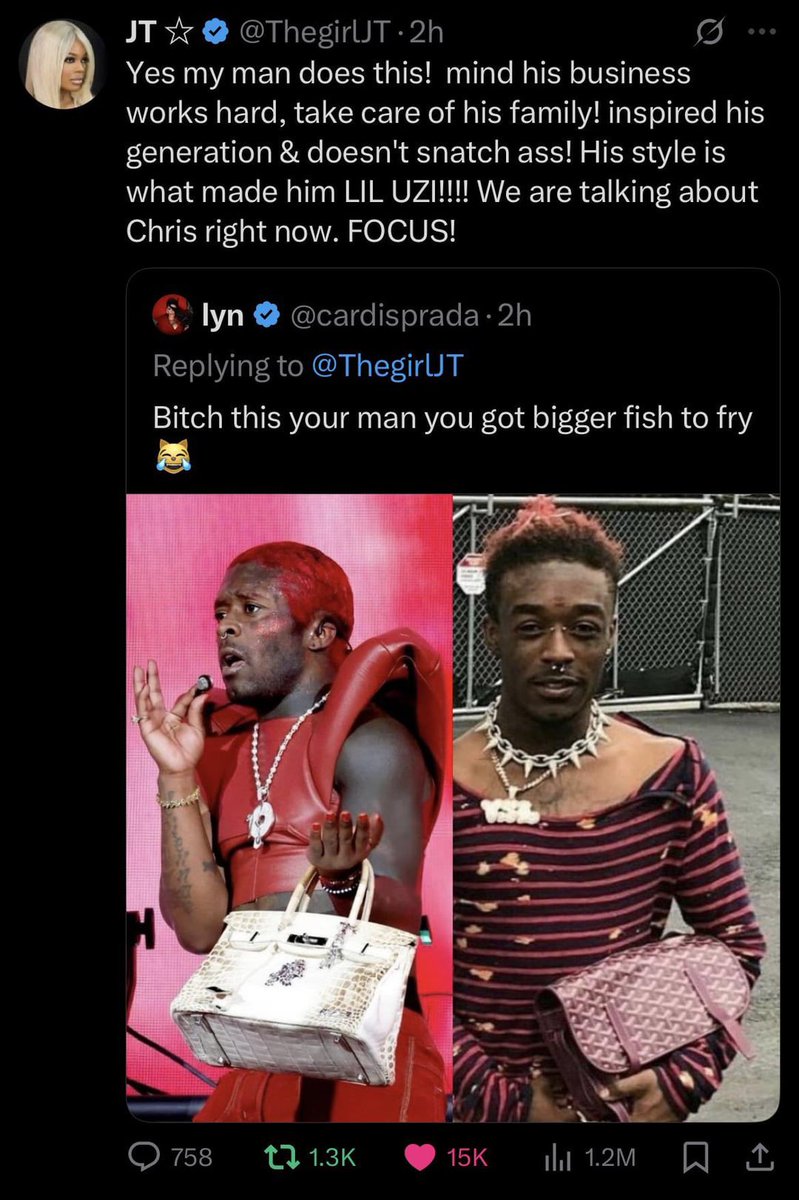ItzBasin's tweet photo. I love how JT always defends Uzi no matter what https://t.co/aCUjYvQ8Oj