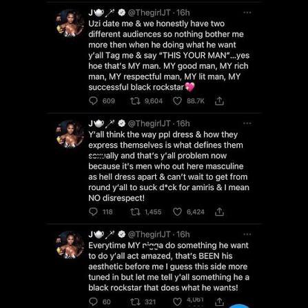 ItzBasin's tweet photo. I love how JT always defends Uzi no matter what https://t.co/aCUjYvQ8Oj