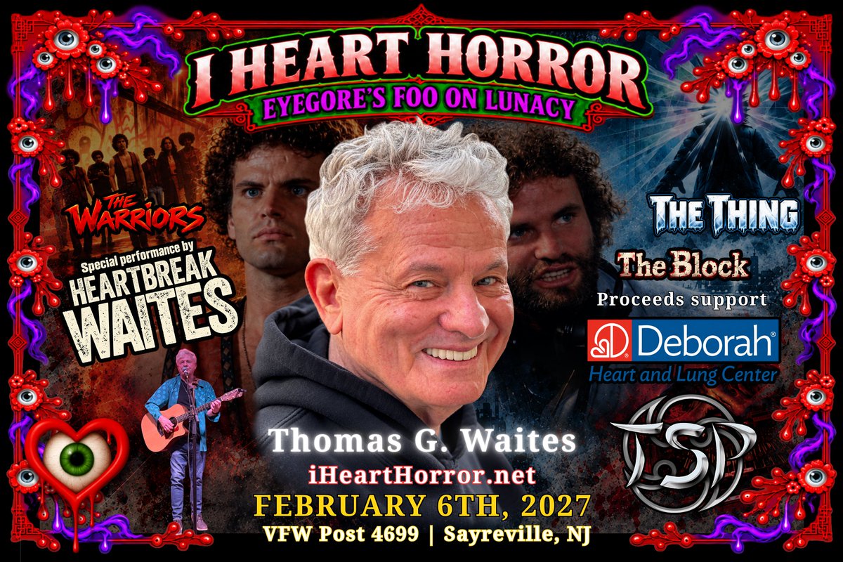 ihearthorror24's tweet photo. ❤️ All proceeds benefit Deborah Heart and Lung Center!
📅 Saturday, February 6th, 2027
⏰ 11:00 AM to 7:30 PM 📍 VFW Post 4699
575 Jernee Mill Road, Sayreville, NJ
🎟️ Admission: $20 🌐 https://t.co/0e56KH40ev https://t.co/LnmIu1lgtC