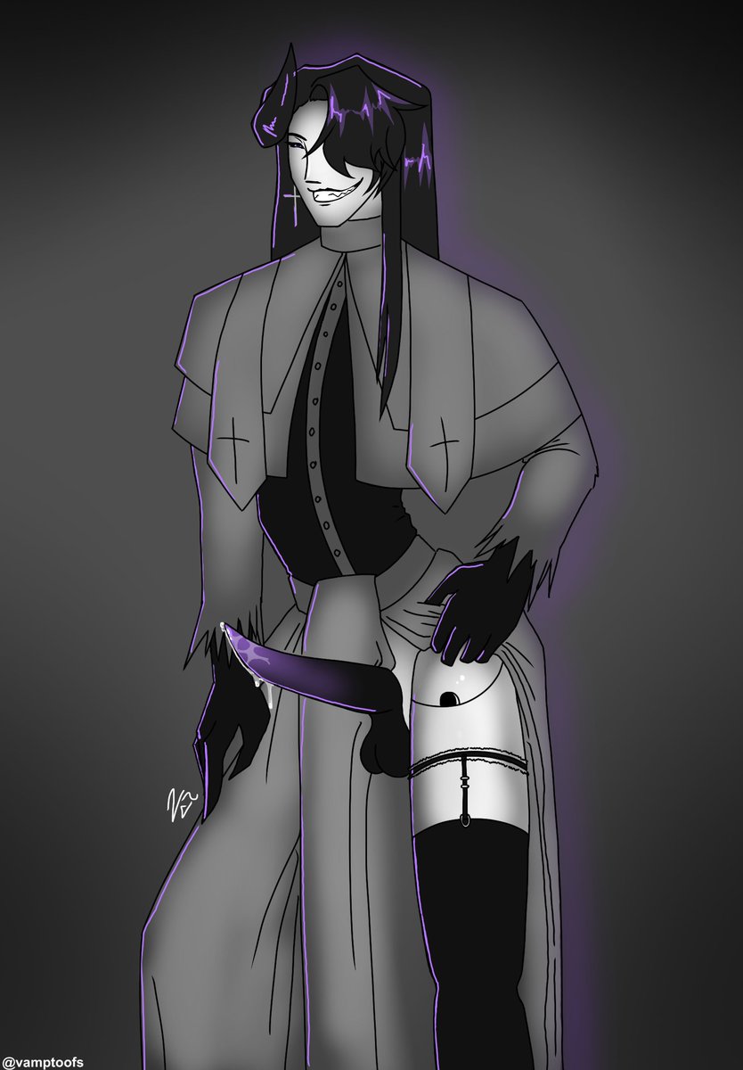 vamptoofs's tweet photo. Saw some ppl request this and I decided to make it. Behold, sexy garter belt Prieston ✝️🛐💟
Character belongs to @Thepipiuw I LOVE their visual novel and characters to death
#KOM #kingdomofmarionettes #Prieston #NSFW #nsfwart #digitalart #Priest #unholy https://t.co/WOL6uho9LU