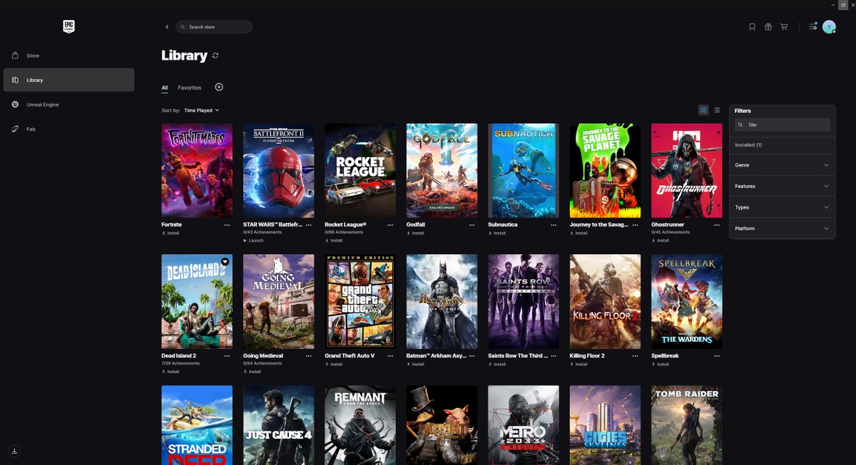MischiefsYT's tweet photo. 340+ free games claimed, practically zero played or bought. 

A vibe coded Epic Games Store will be the easiest uninstall of my life https://t.co/3bGVfrpTGE