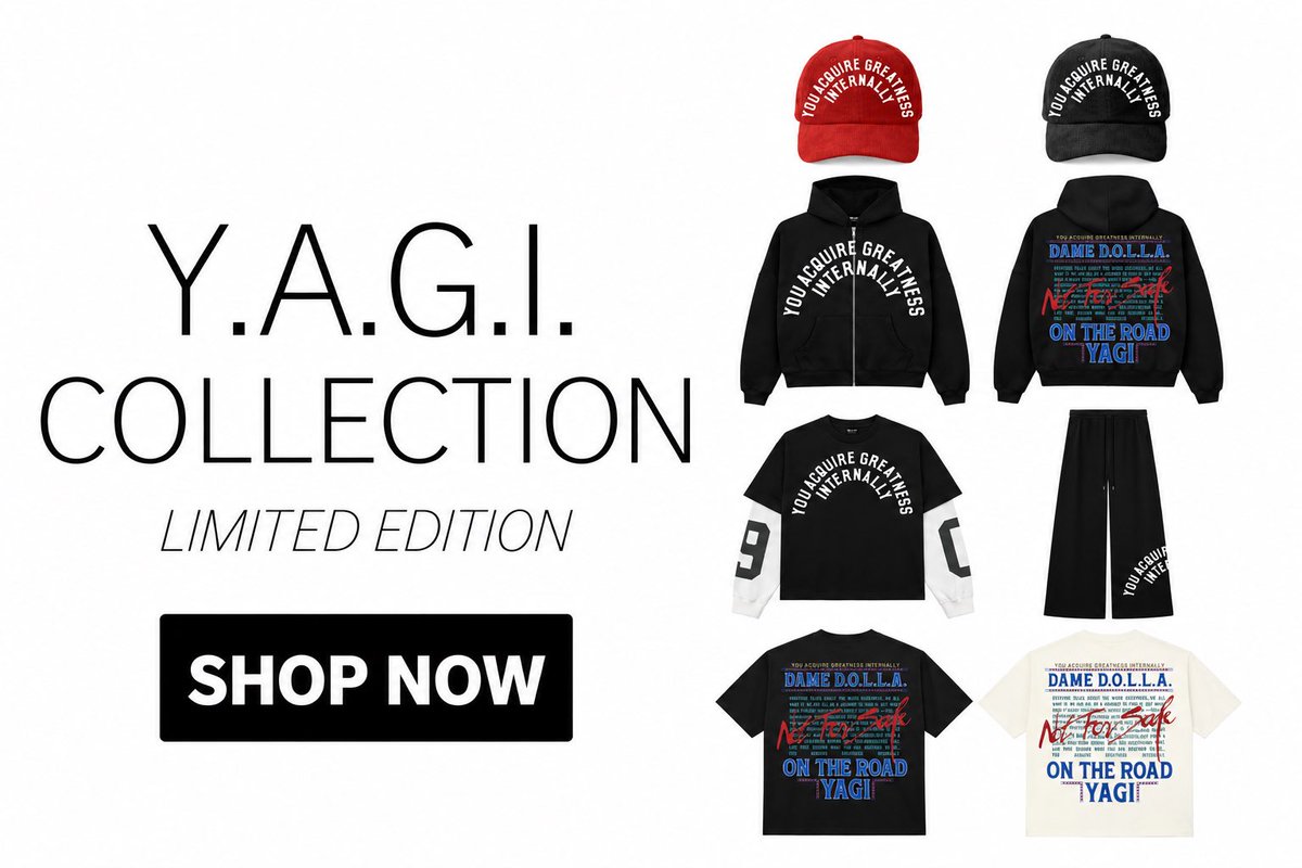 Dame_Lillard's tweet photo. YOU ACQUIRE GREATNESS INTERNALLY

Another D.O.L.L.A. merch drop. Collab with @Mooyagi that celebrates my YAGI mixtape 🔥🔥🔥

https://t.co/n5qtcqfqfm https://t.co/V9oej8Ni0U