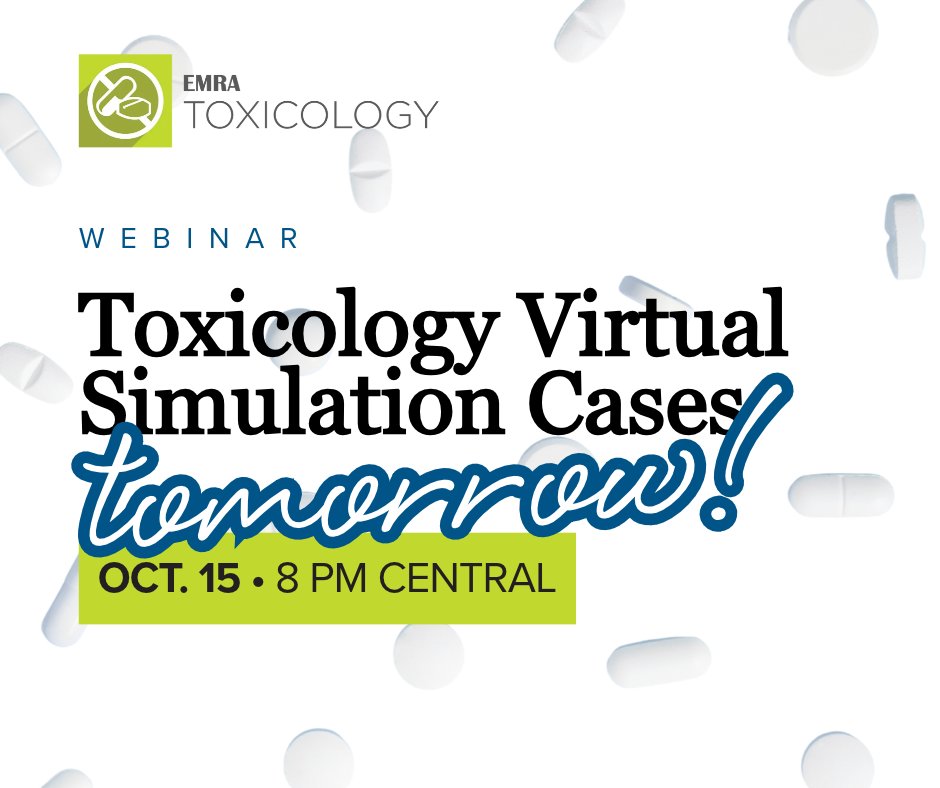emresidents's tweet photo. Join us tomorrow for EMRA Tox Committee's Virtual Simulation Cases: https://t.co/ATVsnucB88

Real-time tox management, zero textbook shortcuts. 🧪

#EMRA #Toxicology #EmergencyMedicine https://t.co/bwgcACtTh9