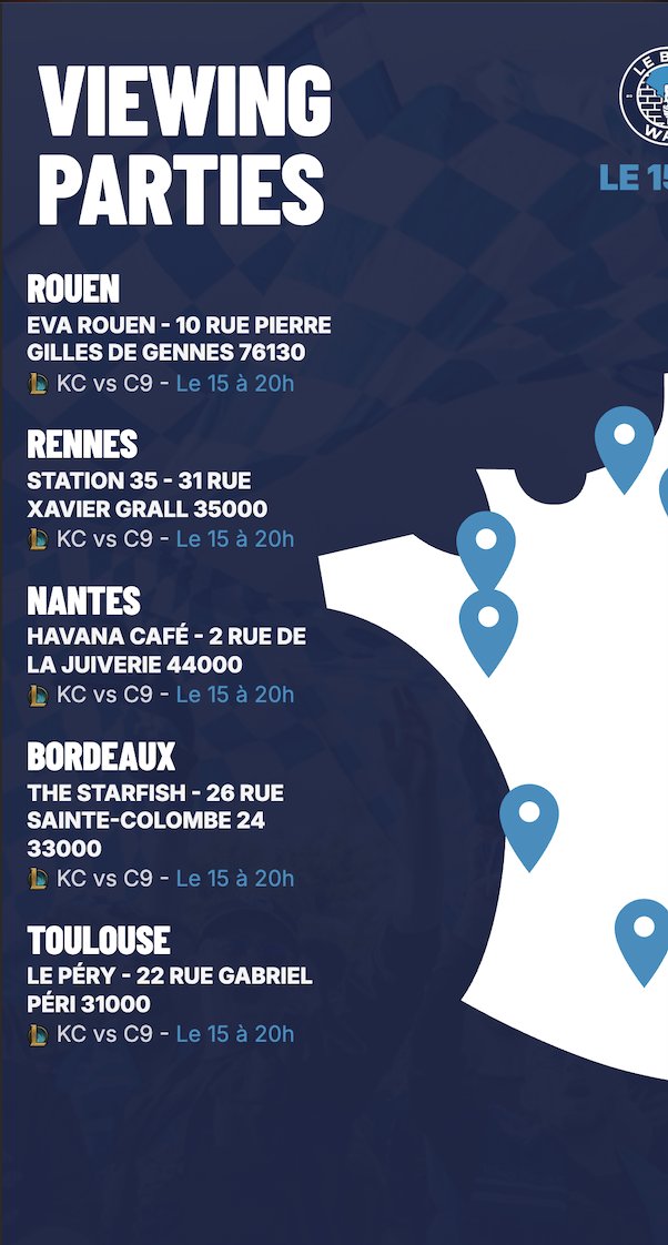 LeBlueWall's tweet photo. 🚨 Alerte Viewing Party 🚨 !

Nous y sommes enfin ! Première VP Worlds pour la qualif au Main Event. Premier match ce jeudi à 20h contre C9 !

Tous en VP ! #KCORP #LBW https://t.co/5pOjfI8Iaj