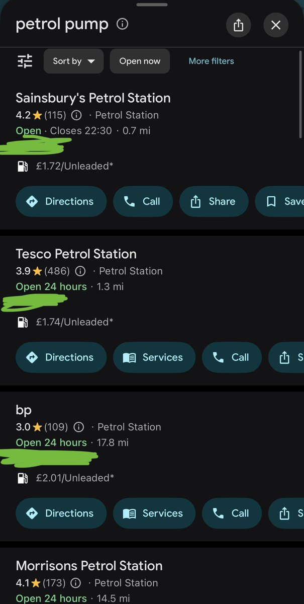 goingtoremoveus's tweet photo. my car is set to diesel on google maps but it still shows petrol when i search. what a stupid change, doesn’t even work properly

andy u retard just kill fuel duty https://t.co/wWTo7tjA7e
