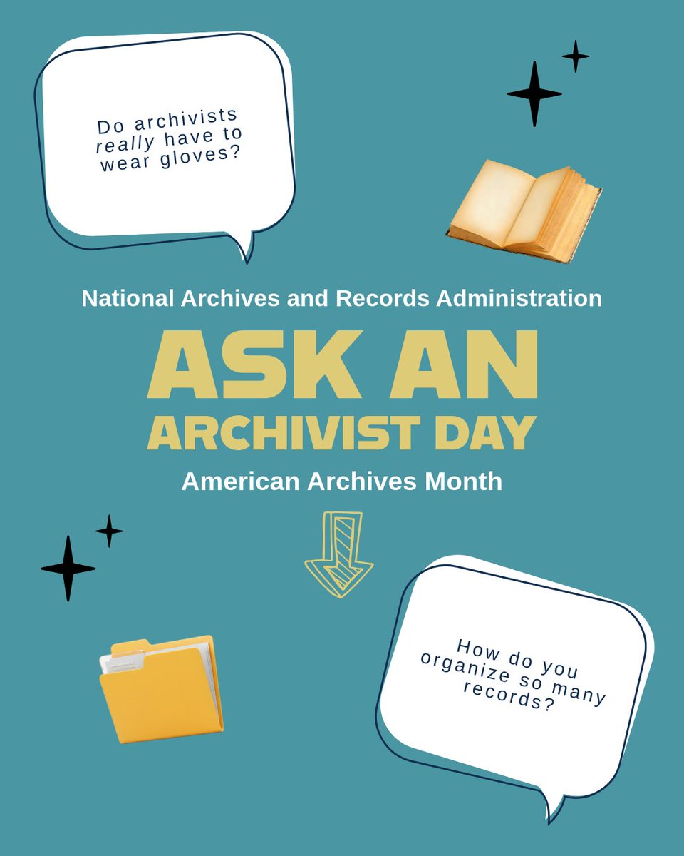 USNatArchives's tweet photo. It’s #AskAnArchivist Day, and our archivists answered the top questions they get asked working at the National Archives. 🧵⤵️ https://t.co/r5rPlVReYM