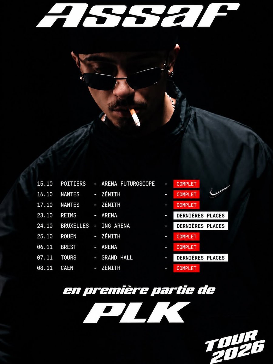 60SecondesPLK's tweet photo. 🚨 Assaf assurera les premières parties de PLK sur certaines dates de la tournée ! https://t.co/HAQg8wnIpf