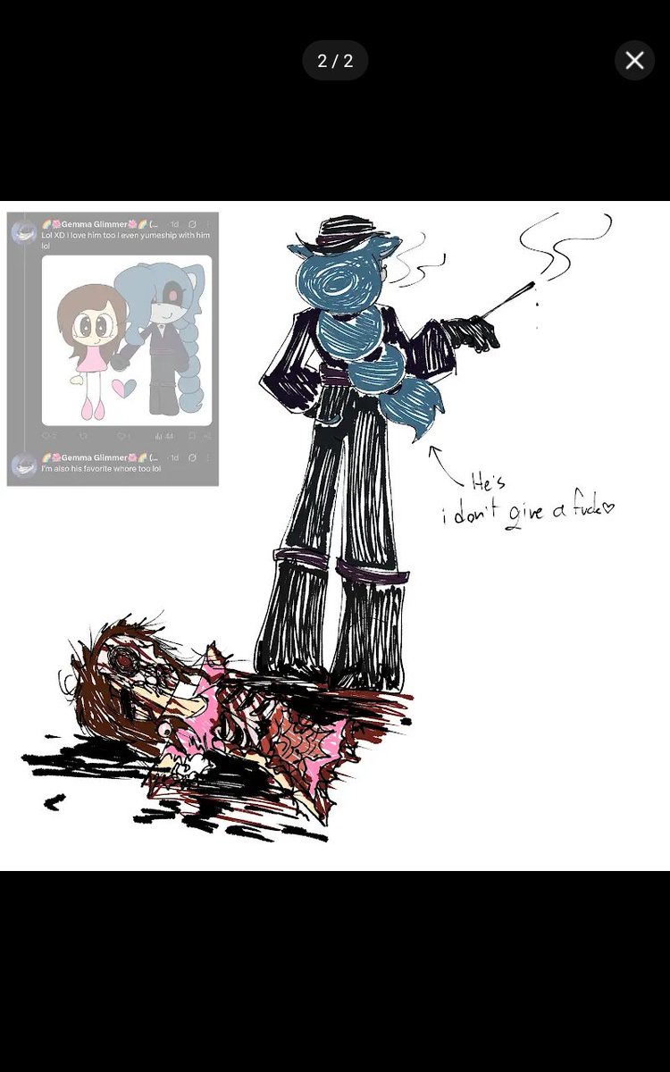 Freaky_Gemma's tweet photo. Why did you make this
@SUSHI_MELON120??? Art's beautiful tho, I'll say that, but you drew me, SLAUGHTERED BY.... EXEN??? AND YIU SAID HE DOESN'T GIVE A FUCK???? REALLY?? WHEN I SAW THE POST, I THOUGHT IT WAS GONNA BE A BEAUTIFUL PIECE OF ART, BUT INSTEAD, I SAW THIS. WHY?!?!?! https://t.co/Biolc8CRBz