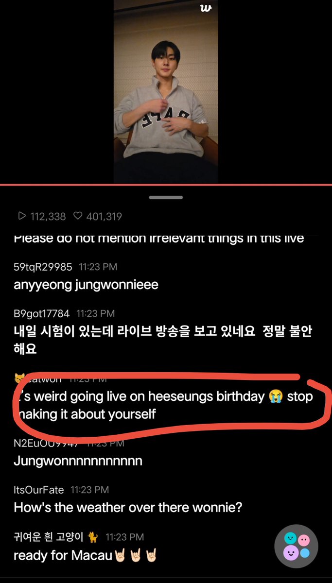 wonologyzxx's tweet photo. saying this is insane while having “catwon” in ur fucking ign is crazy asf. i'm so fucking tired of y'all's bs and the way y'all keep making EVERYTHING about him. jungwon has every right to go live whenever and wherever the fuck he wants to. https://t.co/4Bud0iaCzH