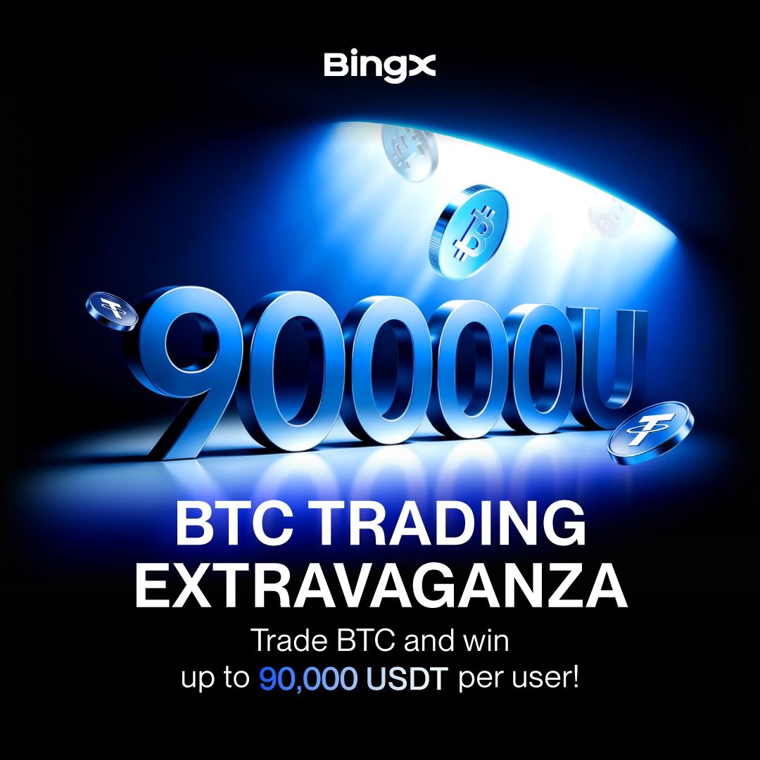 HarryBee_Yhu's tweet photo. 𝗕𝗧𝗖 𝘁𝗿𝗮𝗱𝗶𝗻𝗴 𝘄𝗶𝘁𝗵 𝗮 $𝟯𝟬𝟬𝗞 𝗽𝗿𝗶𝘇𝗲 𝗽𝗼𝗼𝗹! 

BingX is offering eligible users a chance to earn 30 USDT for trading $1,000 in bitcoin:native daily, plus a possible 50 USDT reward for new users.

One winner could take home 90,000 USDT! 🏆

Check the rules and eligibility before joining.

#BTC #BingX