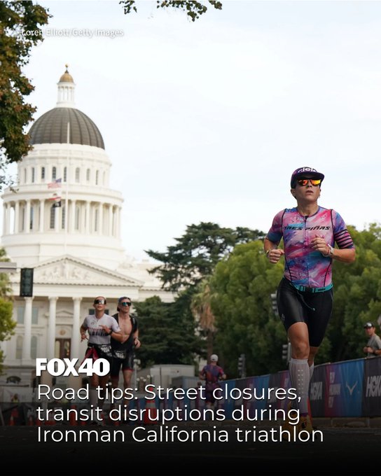 FOX50_'s tweet photo. Several road closures and transit route disruptions are expected to occur throughout Sacramento and surrounding regions as it hosts this year’s Ironman California triathlon.

Read here: https://t.co/WSlQ1Kdmdc https://t.co/XH4Rx5jxQ4