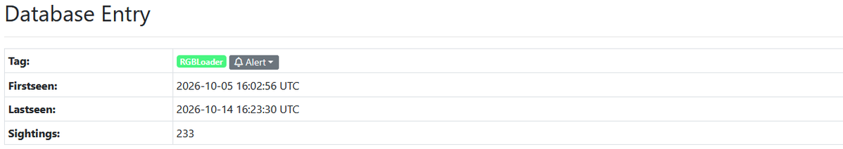 ShadowOpCode's tweet photo. Just uploaded 203 #RGBLoader samples to MalwareBazaar, all discovered through hunting with my custom #YARA rule! 🔬

The samples are now available to the malware research community under the RGBLoader tag.

🔗 https://t.co/k8IZ5lJ8q0

#MalwareAnalysis #ThreatHunting https://t.co/hmahsikcIz