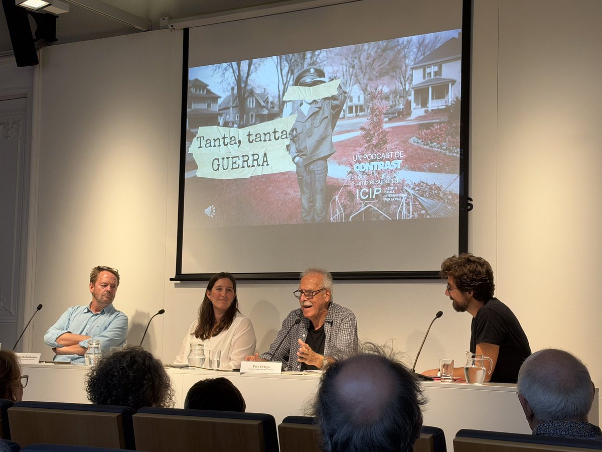 ICIPeace's tweet photo. 🎙️ El Col·legi de Periodistes de Catalunya acull avui la presentació de ‘Tanta, tanta guerra’, el pòdcast documental del Col·lectiu de Periodistes Contrast que analitza el rearmament i la militarització d’Europa, amb el suport de l’ICIP. https://t.co/eufONfbdhB