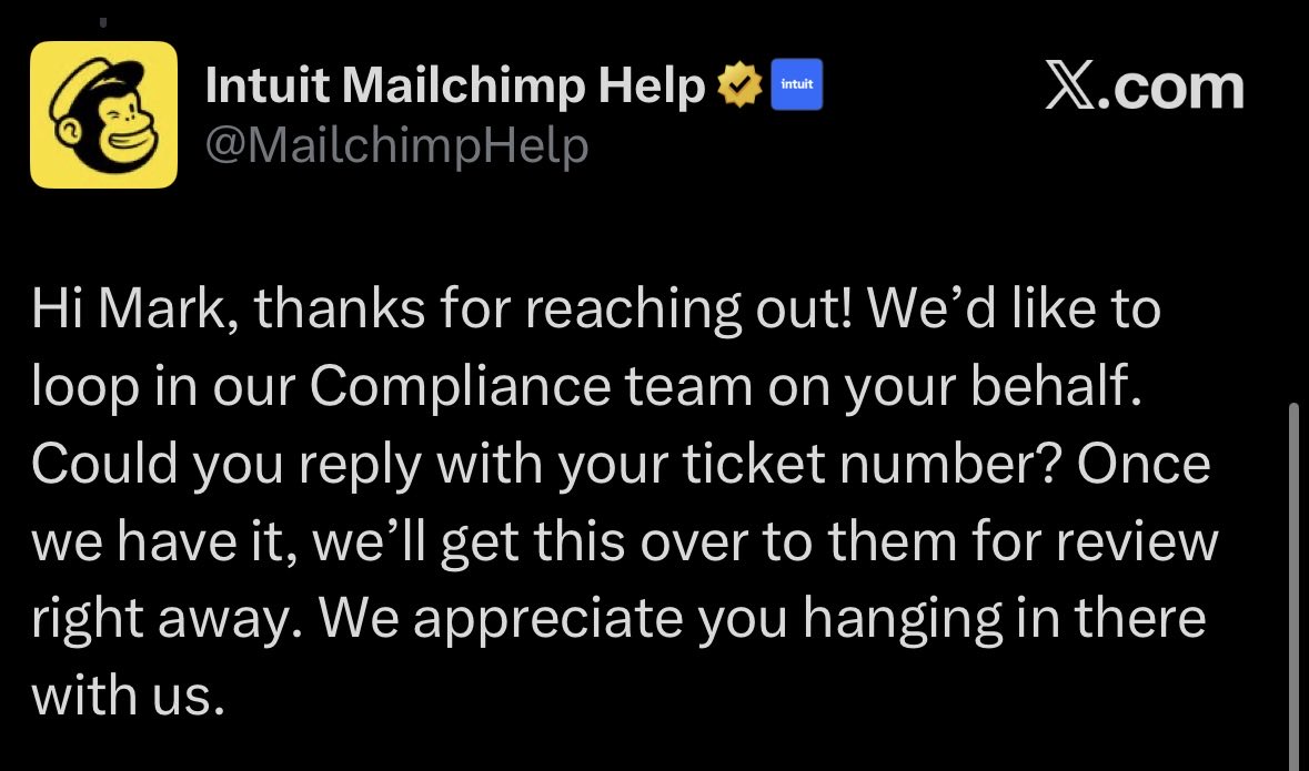 markbrooks's tweet photo. Update: the troop at MailChimp exercised their opposable thumbs and got our missing link restored. Glad this wasn’t an evolutionary dead-end and thanks to the team @Mailchimp https://t.co/k0LwUdYSEX