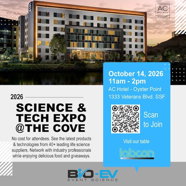 labcon's tweet photo. Free later? Come visit us at the SCIENCE &amp; TECH expo at the COVE in South San Francisco. There will be free food and drinks and you can chat and see our ACT® eco label products and our new EVOLVE™ line. Scan the barcode or visit the link to register: https://t.co/CGLfFd5QIx https://t.co/3VSTQ9cmfs
