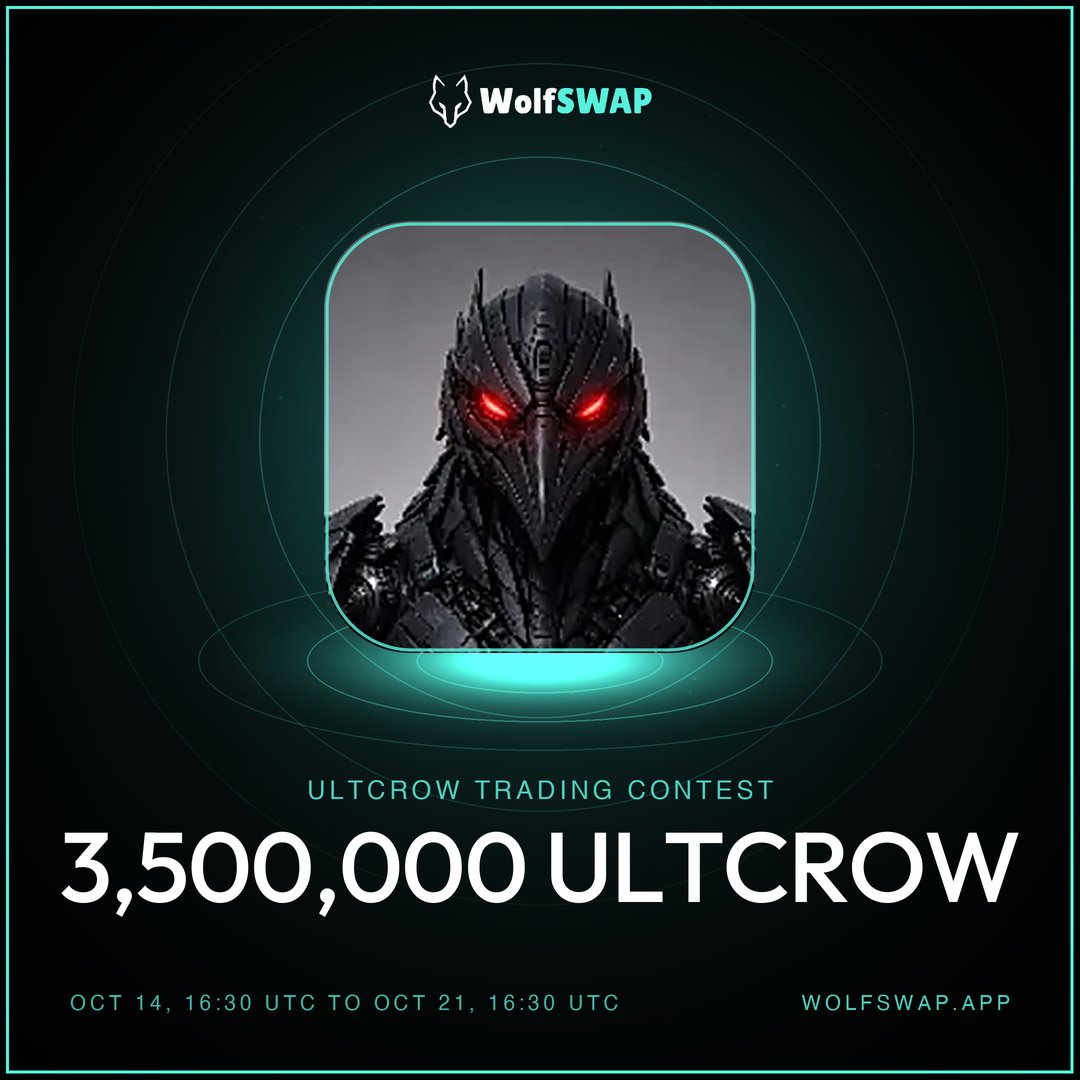 wolfswapdotapp's tweet photo. 3,500,000 $ULTCROW (≈$220) up for grabs w/ @UltraCrowCro!

Trade $ULTCROW on WolfSWAP and race for TOP 3 by volume with Mystery Box chances on $10+ trades and 2x Season points

LIVE NOW (Ends Oct 21): https://t.co/HefXsZNSQX https://t.co/812UubHDvA