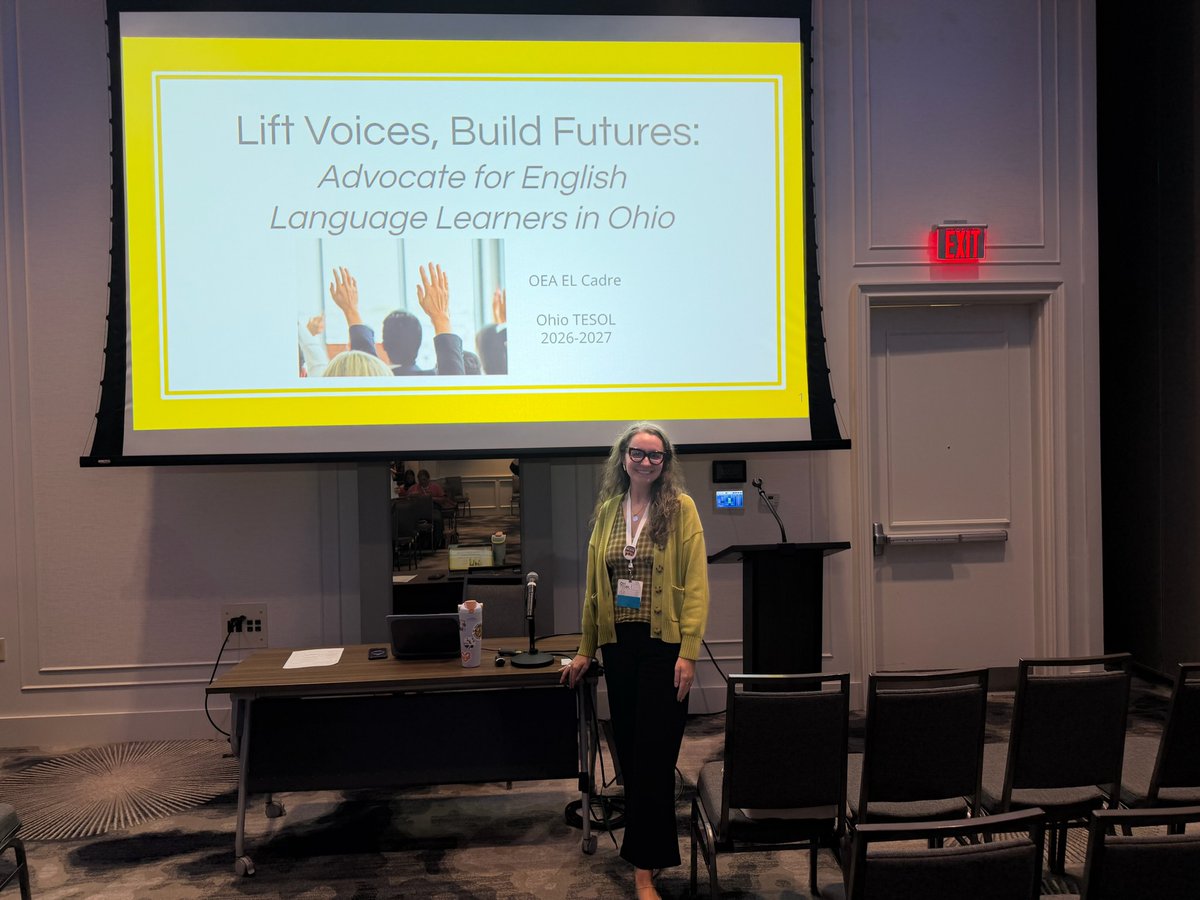 ParmaSchools's tweet photo. Shiloh Middle School EL teacher Clementine Jacobs shared her expertise at the Ohio TESOL Conference in Columbus, presenting "Lift Voices, Build Futures: Advocate for English Language Learners in Ohio." We're proud of the knowledge and leadership our EL teachers bring! #PCSDProud https://t.co/6SjQLK8Sed