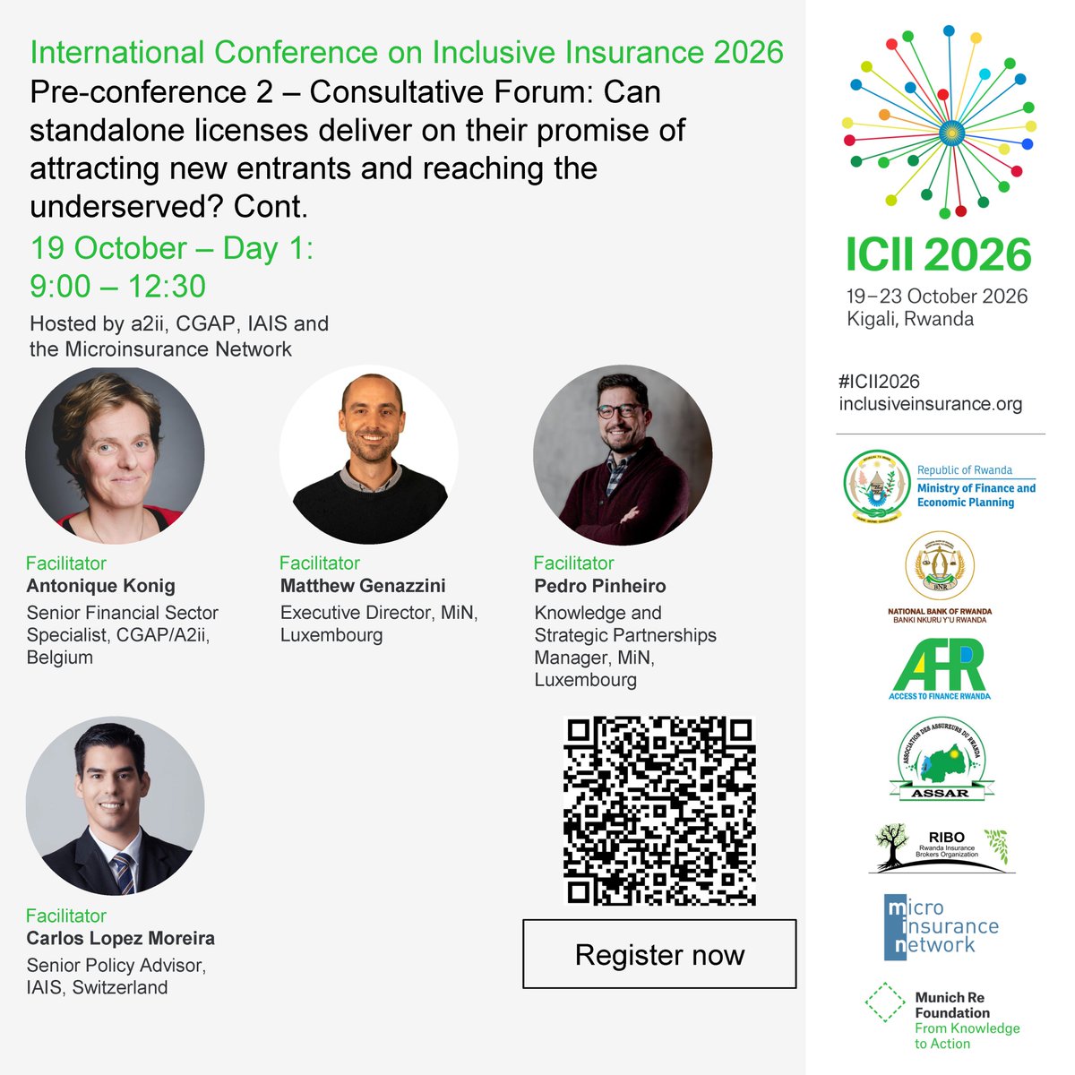 NetworkFlash's tweet photo. 🔎 ICII 2026 | Can standalone licences reach the underserved?
Join us for a pre-conference forum exploring how licensing frameworks can attract new entrants and expand inclusive insurance.
📍 Kigali, Rwanda 🔗 Register: https://t.co/VPxmdV2GfH
#ICII2026 #InclusiveInsurance https://t.co/GxgAabtMFx