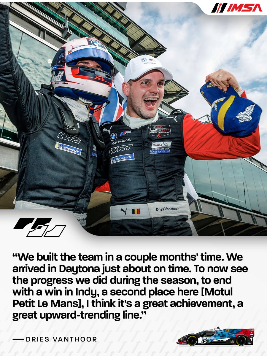 IMSA's tweet photo. It's important to remember, this is @followWRT's first year running the BMW GTP program in IMSA, and what a year it's been! 

🎤 @vanthoordries1 https://t.co/Ms8mtdEyMt